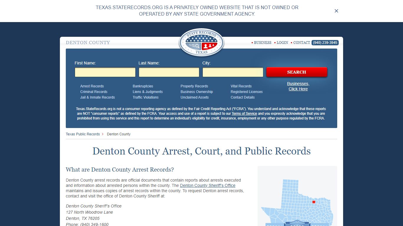 Denton County Arrest, Court, and Public Records